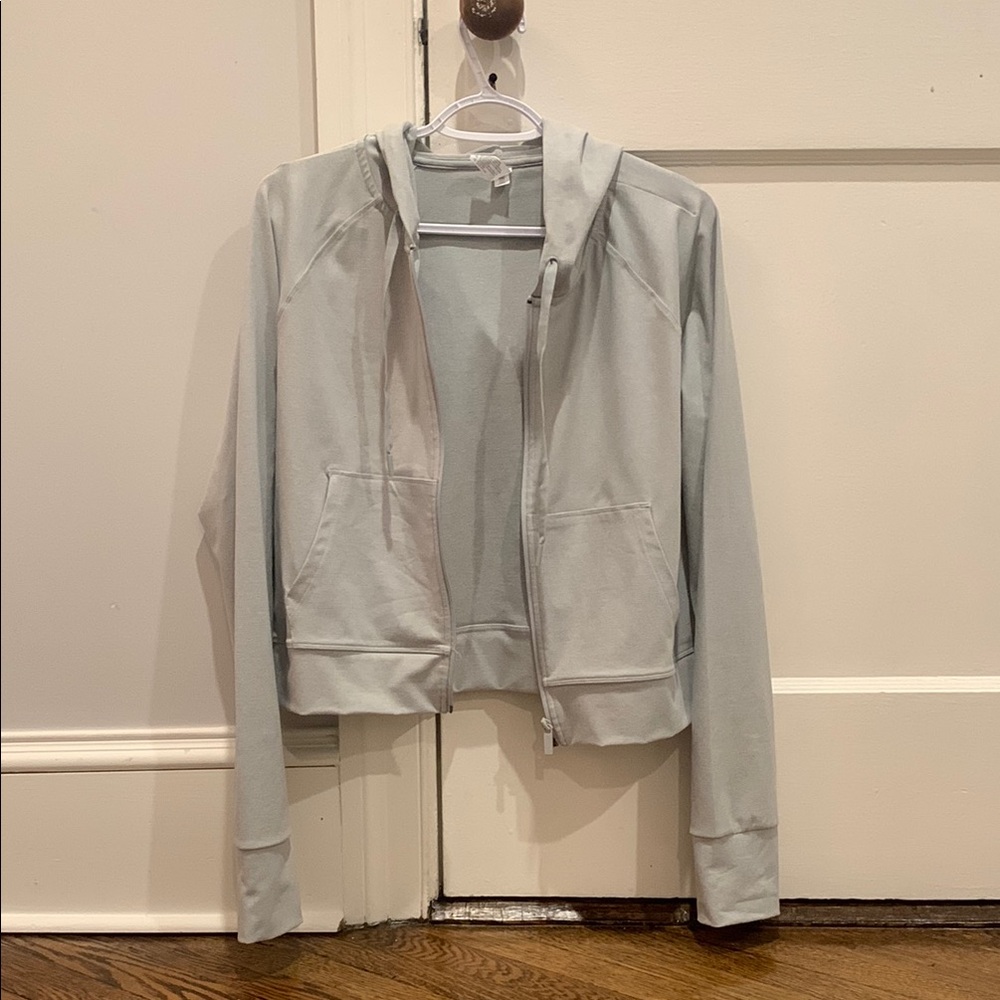 Yogalicious Lux Light Gray Zip-Up Hoodie